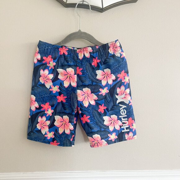 Boys Hurly Floral Print Swim Trunks Size 5 - Picture 1 of 7